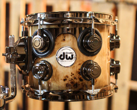 DW Collector's Maple Mahogany Candy Black Burst over Mapa Burl Drum Set - 22,8,10,12,14,16 - SO#1388746