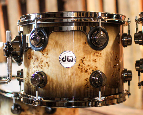 DW Collector's Maple Mahogany Candy Black Burst over Mapa Burl Drum Set - 22,8,10,12,14,16 - SO#1388746