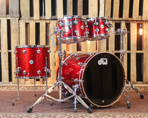 DW Collector's Maple Mahogany Red Sparkle Drum Set - 22,10,12,16 - SO#1447494
