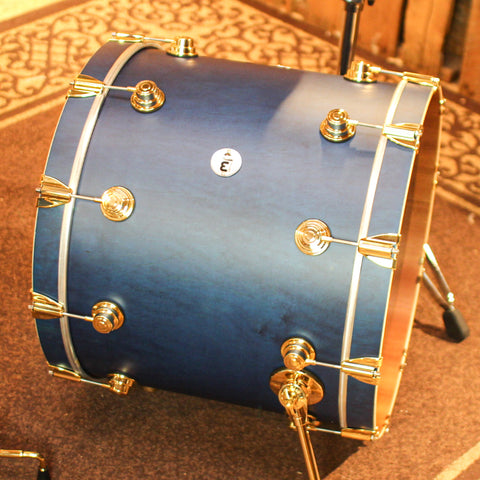 DW Collector's Maple Mahogany Regal Blue Satin Oil Drum Set - 22,10,12,14,16,14sn - SO#1304638