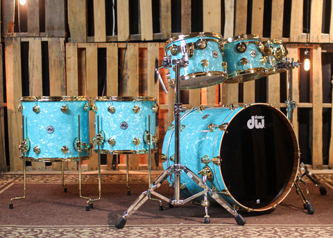 DW Collector's Maple Mahogany Seafoam Marine Drum Set - 22,8,10,12,14,16 - SO#1417224
