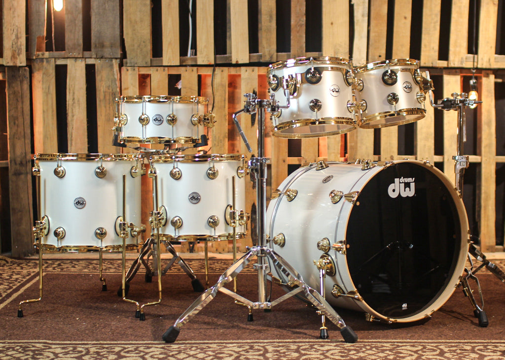 DW Collector s Maple SSC Arctic White Drum Set 22 10 12 14 16