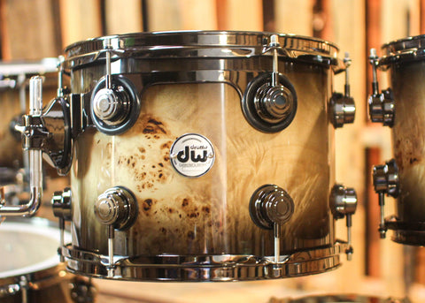 DW Collector's Maple SSC Candy Black Burst over Mapa Burl Drum Set - 22,10,12,14,16,14sn - SO#1291940