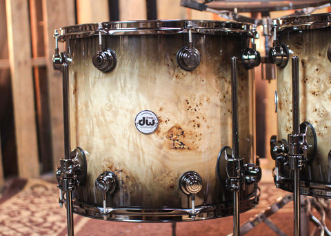 DW Collector's Maple SSC Candy Black Burst over Mapa Burl Drum Set - 22,10,12,14,16,14sn - SO#1291940