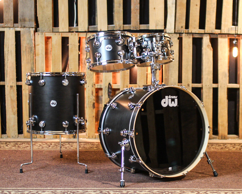 DW Collector's Maple SSC Ebony Satin Oil Drum Set - 22,10,12,16
