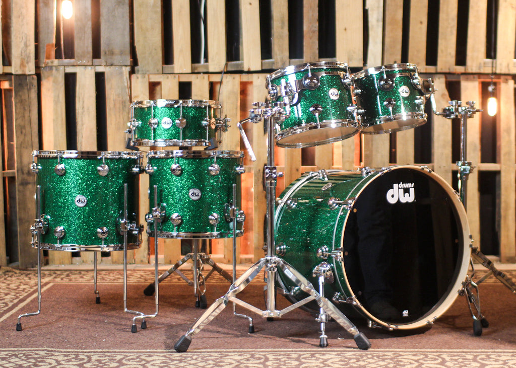 DW Collector's Maple SSC Green Glass Drum Set - 22,10,12,14,16