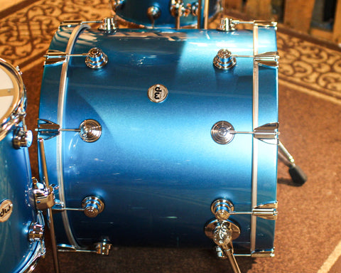 DW Collector's Maple SSC Laser Blue Lacquer Drum Set - 22,8,10,12,14,16,18,14sn - SO#1416753