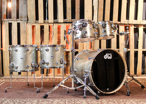 DW Collector's Maple SSC Nickel Sparkle Glass Drum Set - 22,10,12,14,16 - SO#1384268