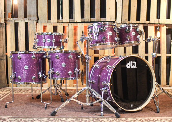 DW Collector s Maple SSC Purple Glass Drum Set 22 10 12 14 16 14sn The DW Store