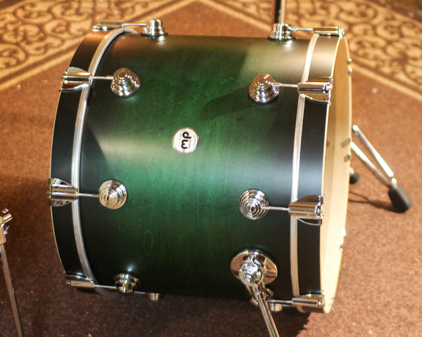 DW Collector's Maple SSC Satin Emerald Green to Ebony Burst Drum Set - 20,10,12,13,15 - SO#1440815