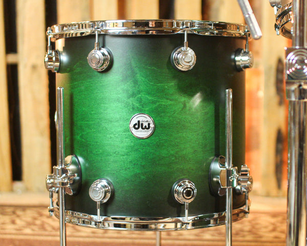 DW Collector's Maple SSC Satin Emerald Green to Ebony Burst Drum Set - 20,10,12,13,15 - SO#1440815