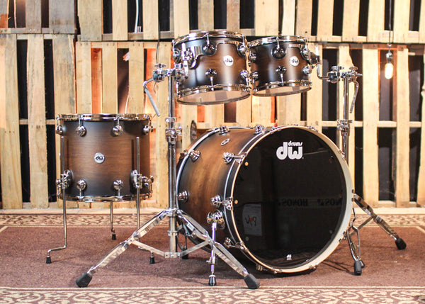 DW Collector's Maple SSC Satin Honey to Ebony Burst Drum Set - 22,10,12,16 - SO#1313031