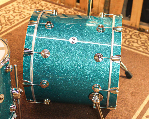 DW Collector's Maple SSC Teal Glass Drum Set - 22,10,12,16 - SO#1355190