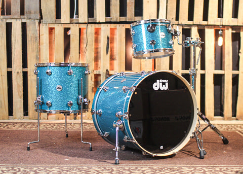 DW Collector's Maple SSC Teal Glass Drum Set - 22,12,16 - SO#1320882