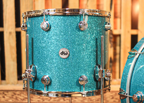 DW Collector's Maple SSC Teal Glass Drum Set - 22,12,16 - SO#1320882