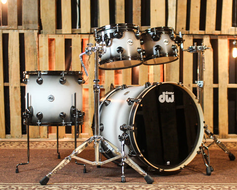 DW Collector's Maple SSC Whitewash to Charcoal Black Burst Drum Set - 22,10,12,16 - SO#1401767