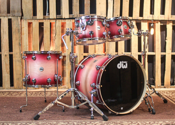 DW Collector's Maple Satin Cherry Burst Drum Set - 22,10,12,16 - SO#1325139