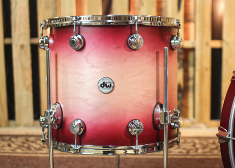 DW Collector's Maple Satin Cherry Burst Drum Set - 22,10,12,16 - SO#1325139