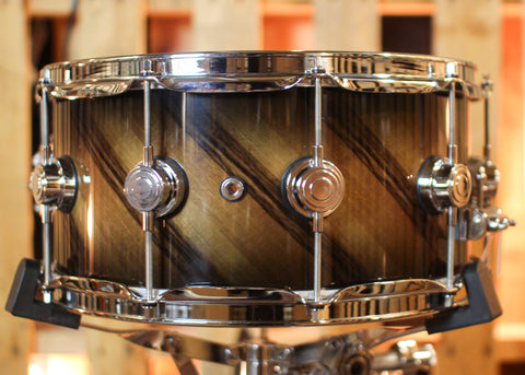 DW 6.5x14 Collector's Maple VLT Candy Black Burst over Twisted European Walnut Snare Drum - SO#1426116