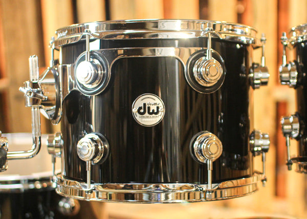 DW Collector's Pure Birch Solid Black Lacquer Drum Set - 22,10,12,16 - SO#1341028
