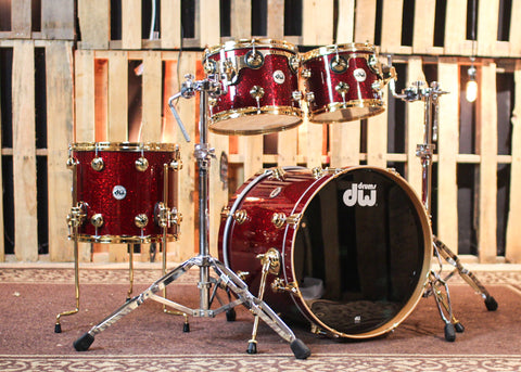 DW Collector's Cherry HVLT Ruby Glass Drum Set - 20,10,12,14 - SO#1313389