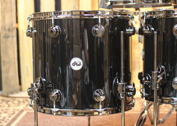 DW Collector's Purpleheart Piano Black Drum Set - 22,10,12,14,16,14sn - SO#1302119