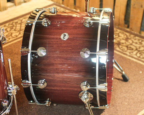 DW Collector's Purpleheart VLT Natural to Candy Black Burst Drum Set - 23,8,10,12,16,18 - SO#1429712