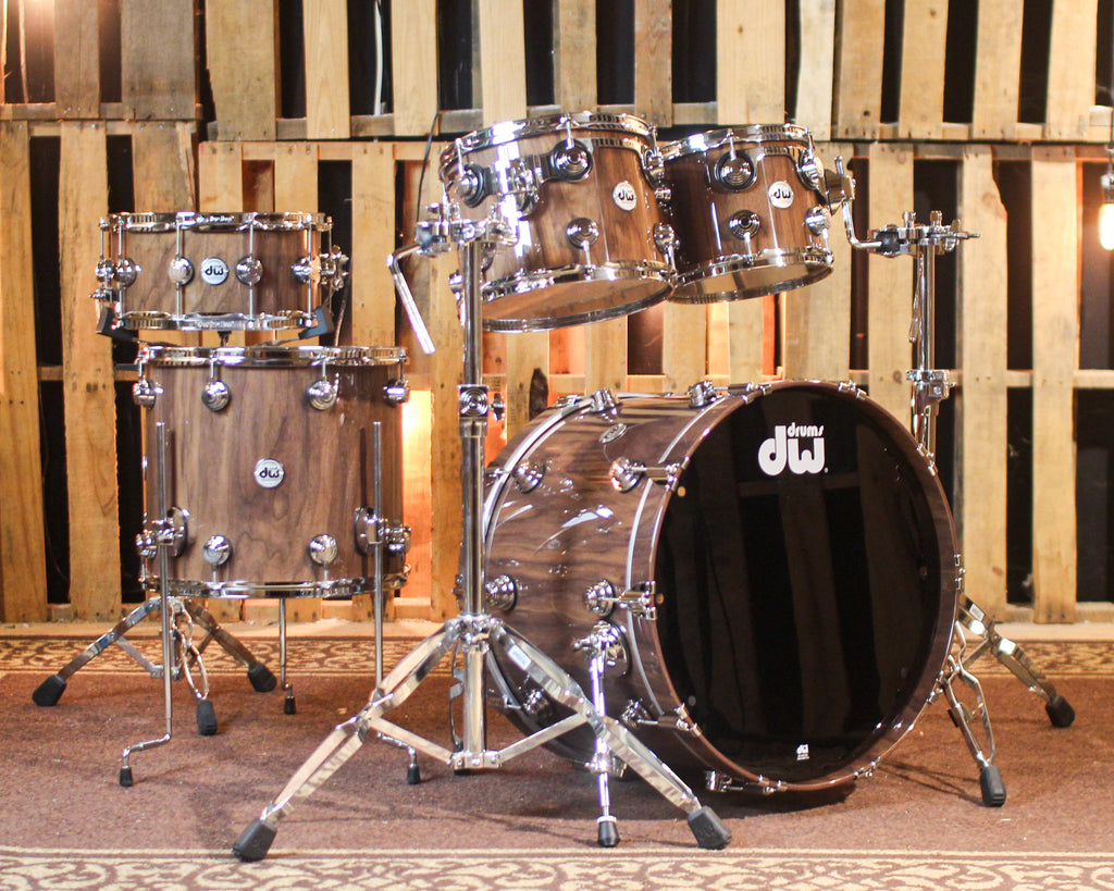 DW Collector's Pure Walnut Natural Lacquer Drum Set - 22,10,12,16