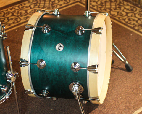 DW Collector's Santa Monica Teal Satin Oil Drum Set - 20,12,14,14sn - SO#1432853