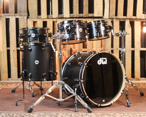 DW Collector's SonicPly Ebony Satin Oil Drum Set - 22,10,12,16,14sn - SO#1412867