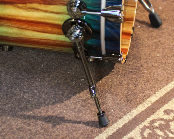 DW Collector's SonicPly Regal Blue Burst over Candy Stripe Padauk Drum Set - 22,10,12,14,16 - SO#1441739