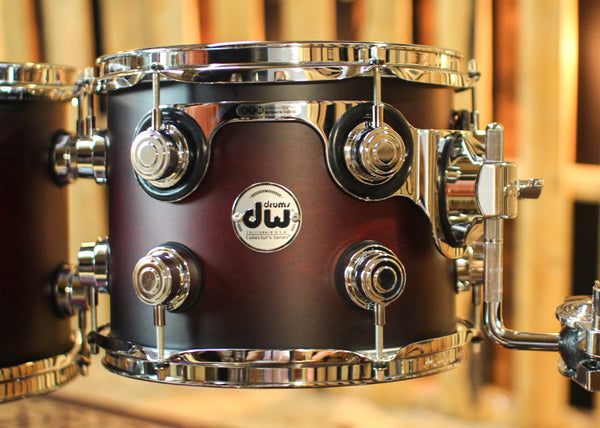 DW Collector's Standard Maple Satin Cherry to Black Burst Drum Set - 22,10,12,16 - SO#1330183