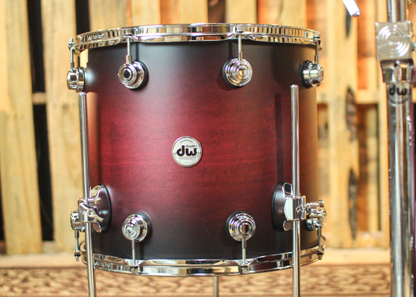 DW Collector's Standard Maple Satin Cherry to Black Burst Drum Set - 22,10,12,16 - SO#1330183