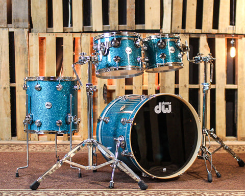 DW Collector's Standard Maple Teal Glass Drum Set - 20,10,12,14 - SO#1392784