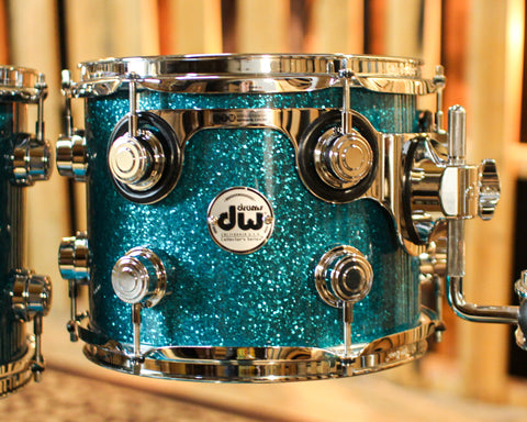 DW Collector's Standard Maple Teal Glass Drum Set - 20,10,12,14 - SO#1392784