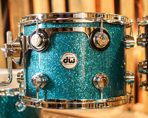DW Collector's Standard Maple Teal Glass Drum Set - 20,10,12,14 - SO#1392784
