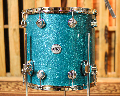 DW Collector's Standard Maple Teal Glass Drum Set - 20,10,12,14 - SO#1392784