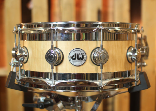 Used DW 6x14 Collector's Natural Lacquer over Maple Edge Snare Drum - SO#743360
