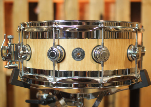 Used DW 6x14 Collector's Natural Lacquer over Maple Edge Snare Drum - SO#743360