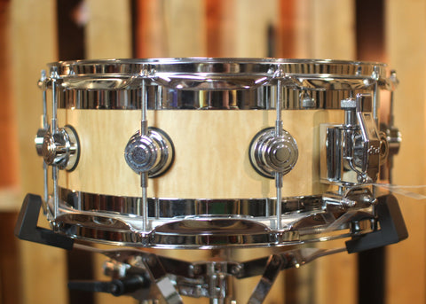 Used DW 6x14 Collector's Natural Lacquer over Maple Edge Snare Drum - SO#743360