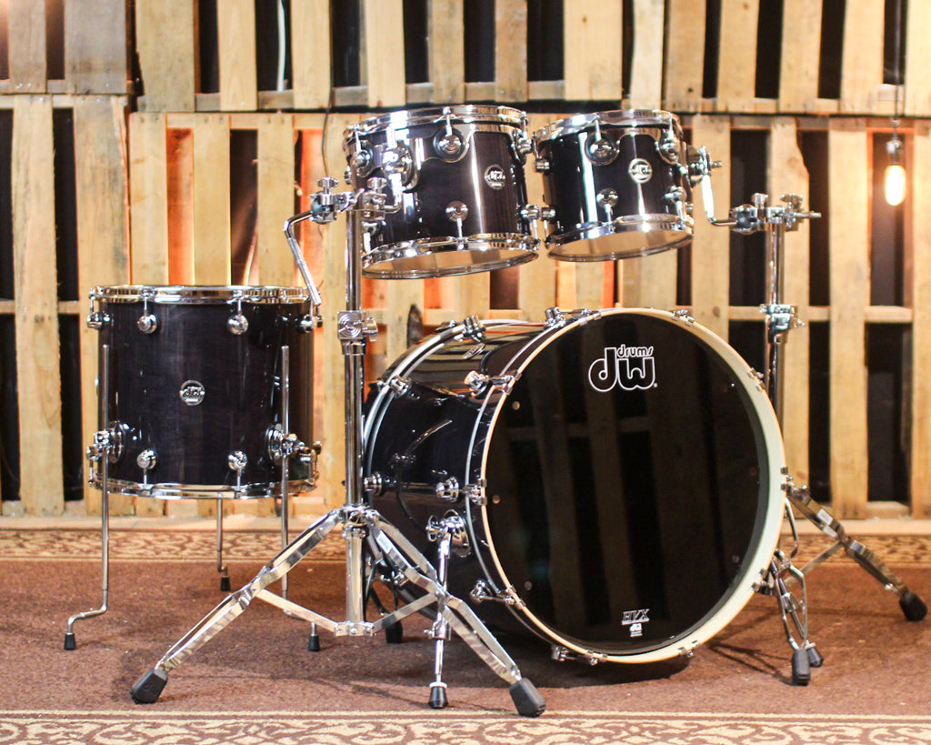DW Performance Ebony Stain Lacquer Stage Drum Set - 18x22, 8x10, 9x12 ...