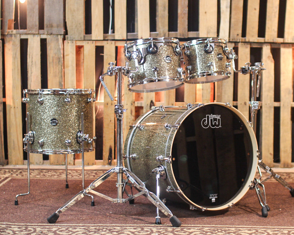 DW Performance Ginger Glitter Glass Stage Drum Set - 18x22,8x10,9x12,1 ...