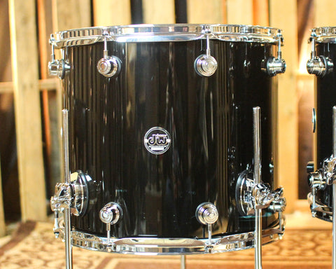 DW Performance Piano Black Lacquer 6pc Drum Set - 18x22, 7x8, 8x10, 9x12, 12x14, 14x16
