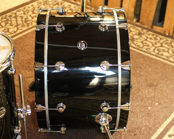 DW Performance Piano Black Lacquer Rock Drum Set - 14x24, 9x13, 16x16