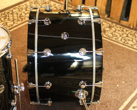 DW Performance Piano Black Lacquer Rock Drum Set - 14x24, 9x13, 16x16