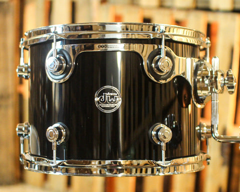 DW Performance Piano Black Lacquer Rock Drum Set - 14x24, 9x13, 16x16