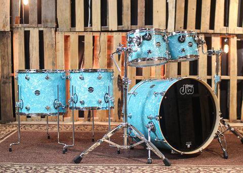 DW Performance Seafoam Marine 5pc Drum Set - 18x22,8x10,9x12,12x14,14x16