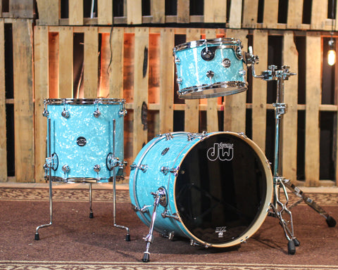 DW Performance Seafoam Marine Bop Drum Set - 14x18, 8x12, 14x14