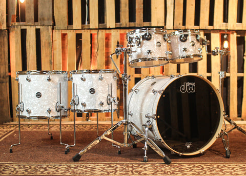 DW Performance White Marine Pearl 5pc Drum Set - 18x22, 8x10, 9x12, 12x14, 14x16