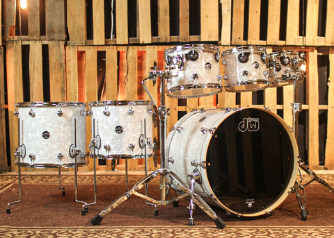 DW Performance White Marine Pearl 6pc Drum Set - 18x22, 7x8, 8x10, 9x12, 12x14, 14x16